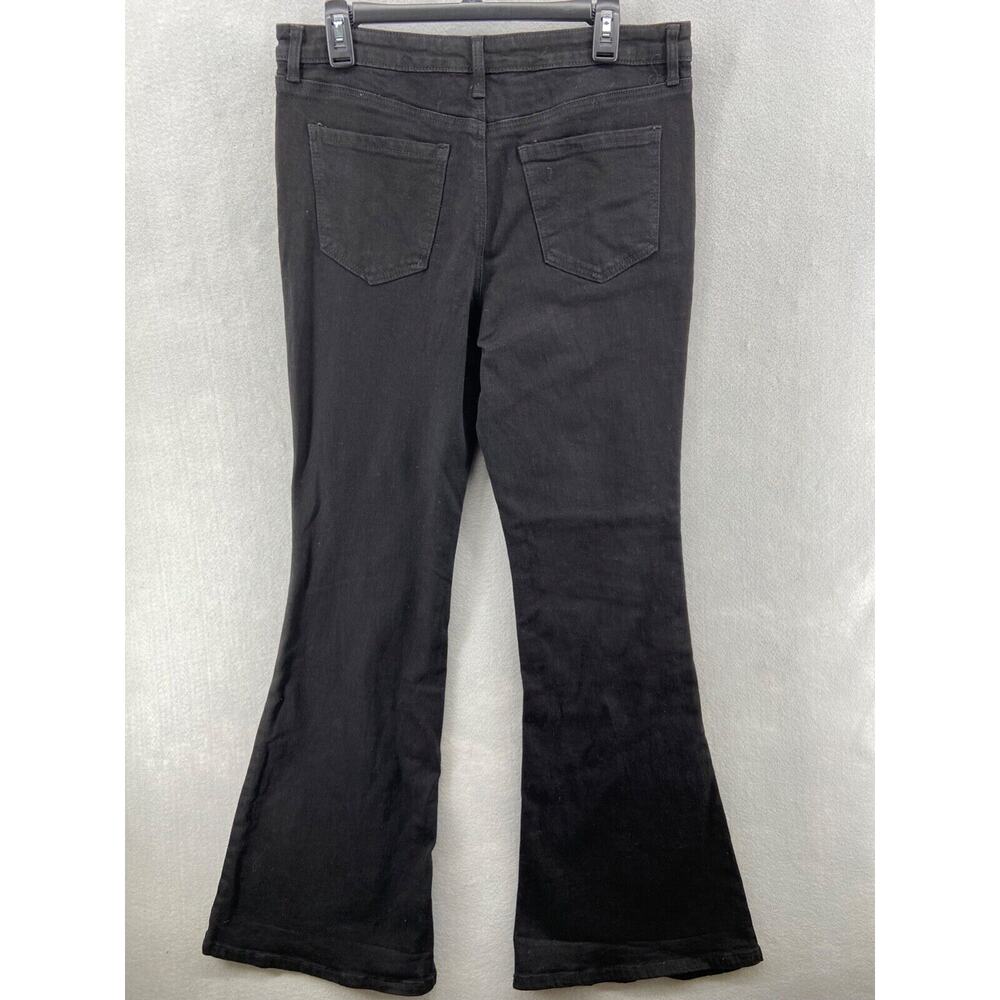 BP. Jeans Womens Sz 32W Black High Rise Flare Denim Stretch‎